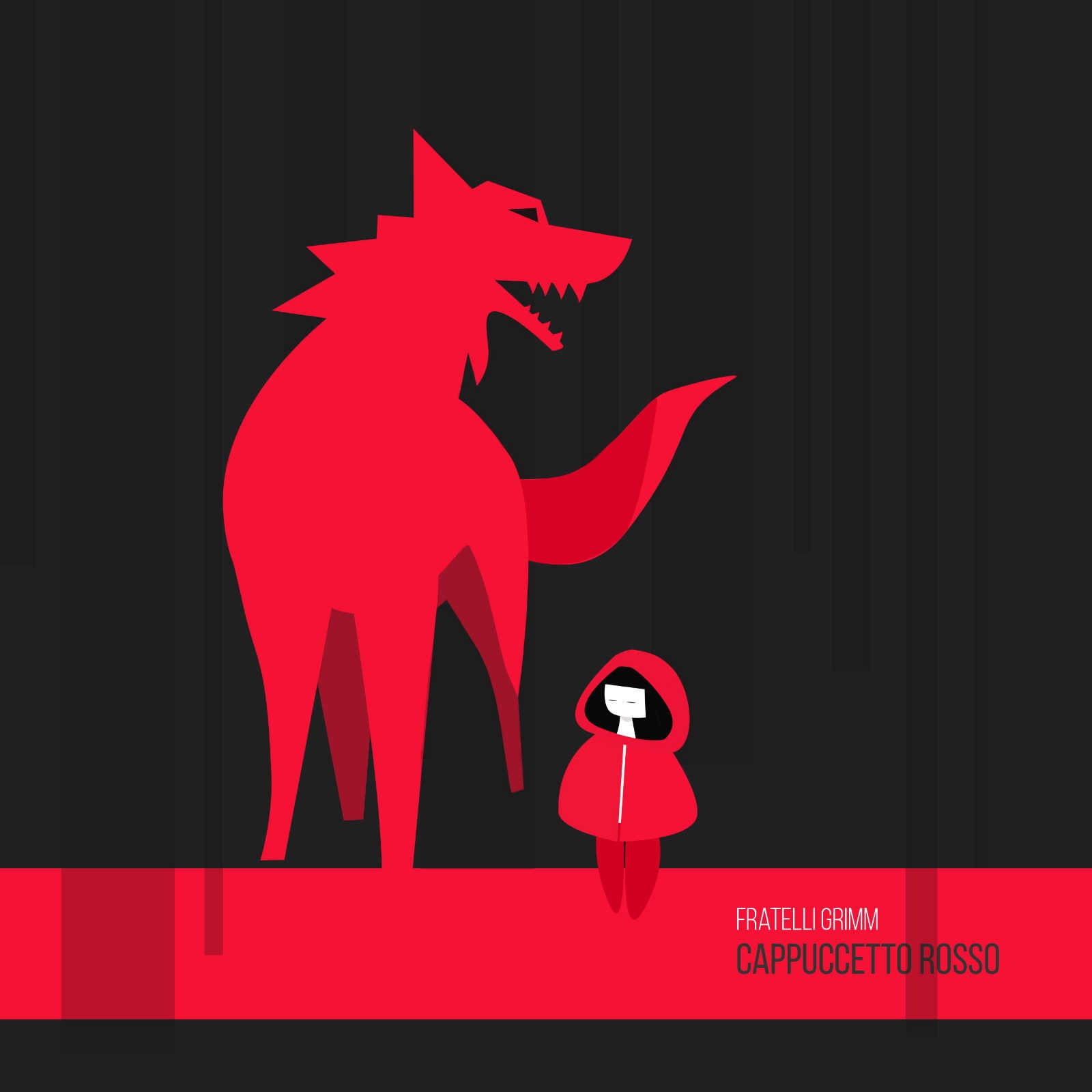 copertina di un libro raffigurante Cappuccetto rosso e il lupo